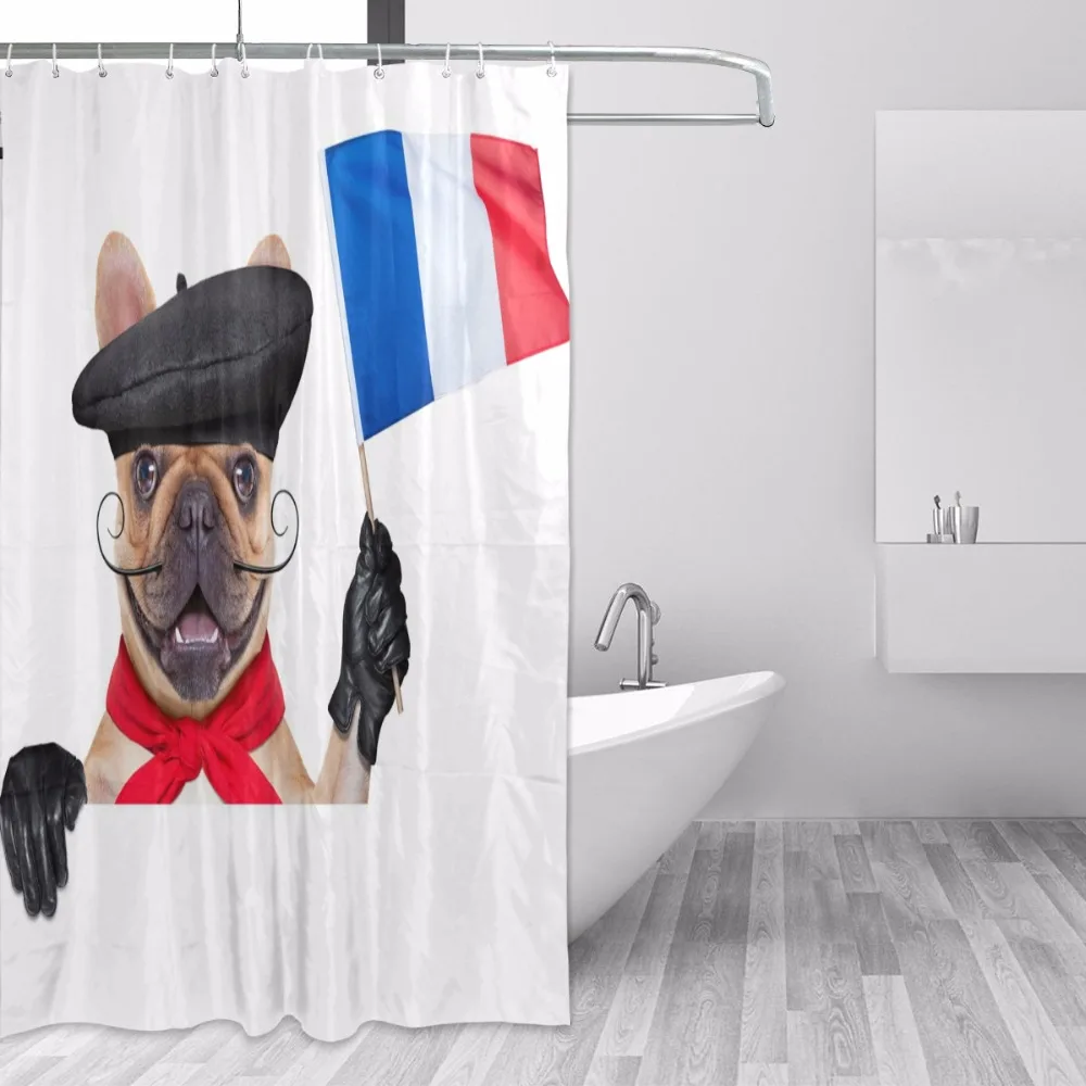 Берет во французском стиле Bulldog занавеска для душа французский флаг