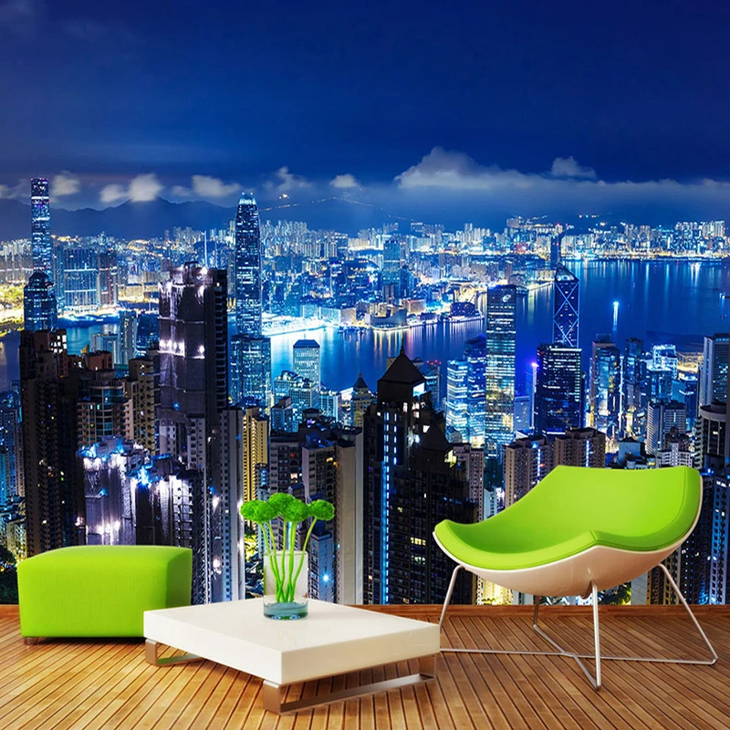 Custom Photo Mural Wallpaper Modern City Building Large Wall Painting Living Room Background