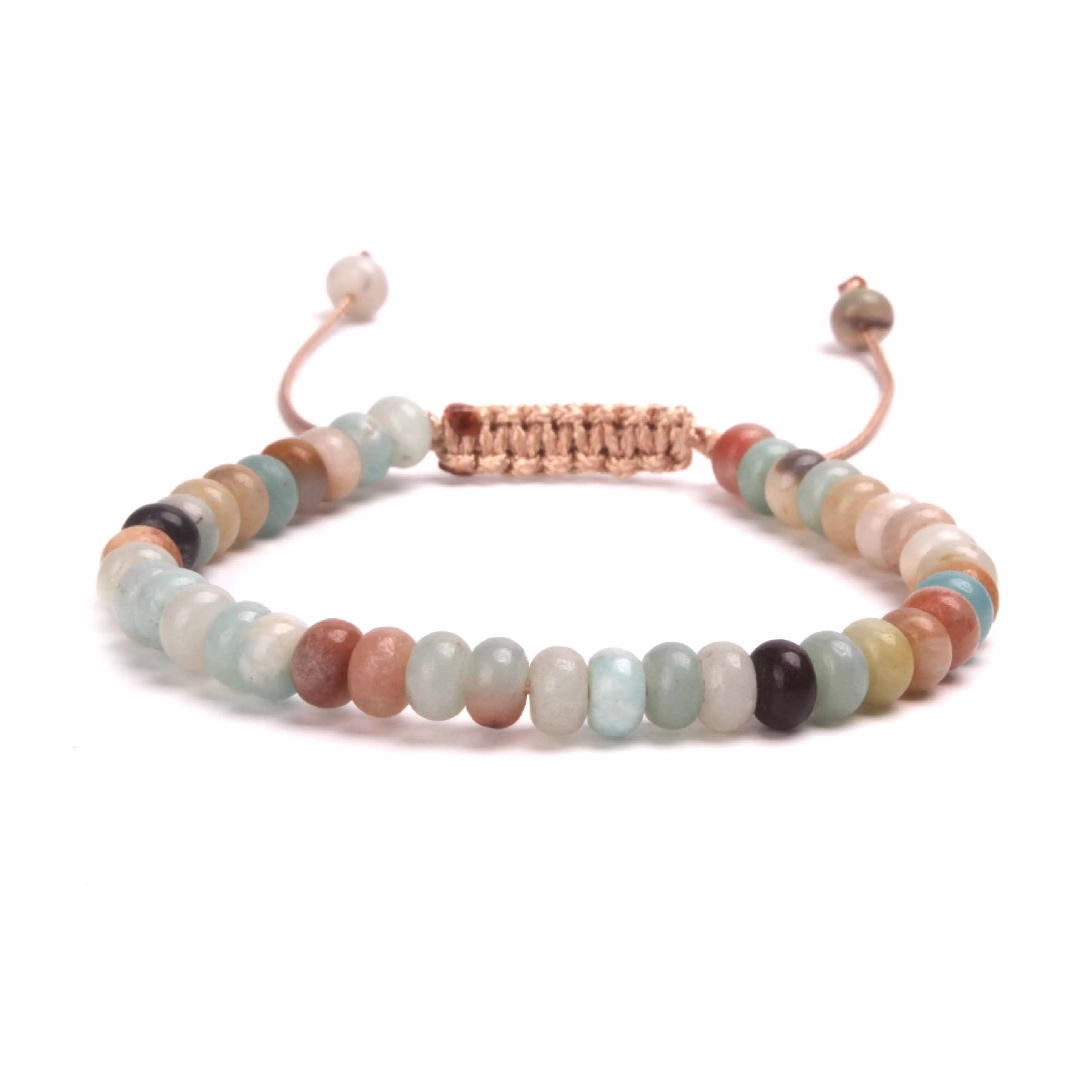 

Women & Man Lucky Friendship Bracelet 4*6mm Abacus Beads Amazonite Stone Bead Bracelet Tiger eye stone onyx Jewelry