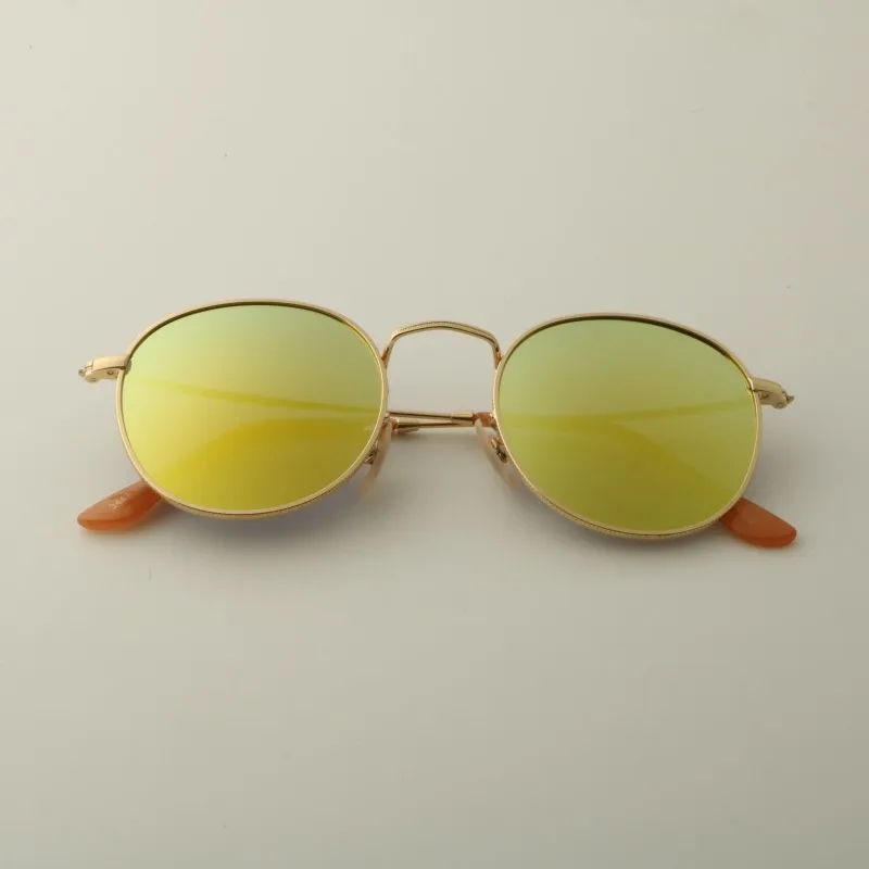 Круглые поляризованные солнцезащитные очки для женщин и мужчин, новинка, модные брендовые дизайнерские винтажные очки для женщин, солнцезащитные очки для вождения, UV400 - Цвет линз: gold F yellow