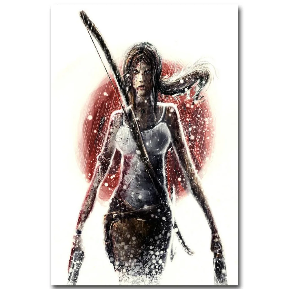 

Rise of The Tomb Raider Video Game Wall Sticker Home Decoration Silk Art Poster