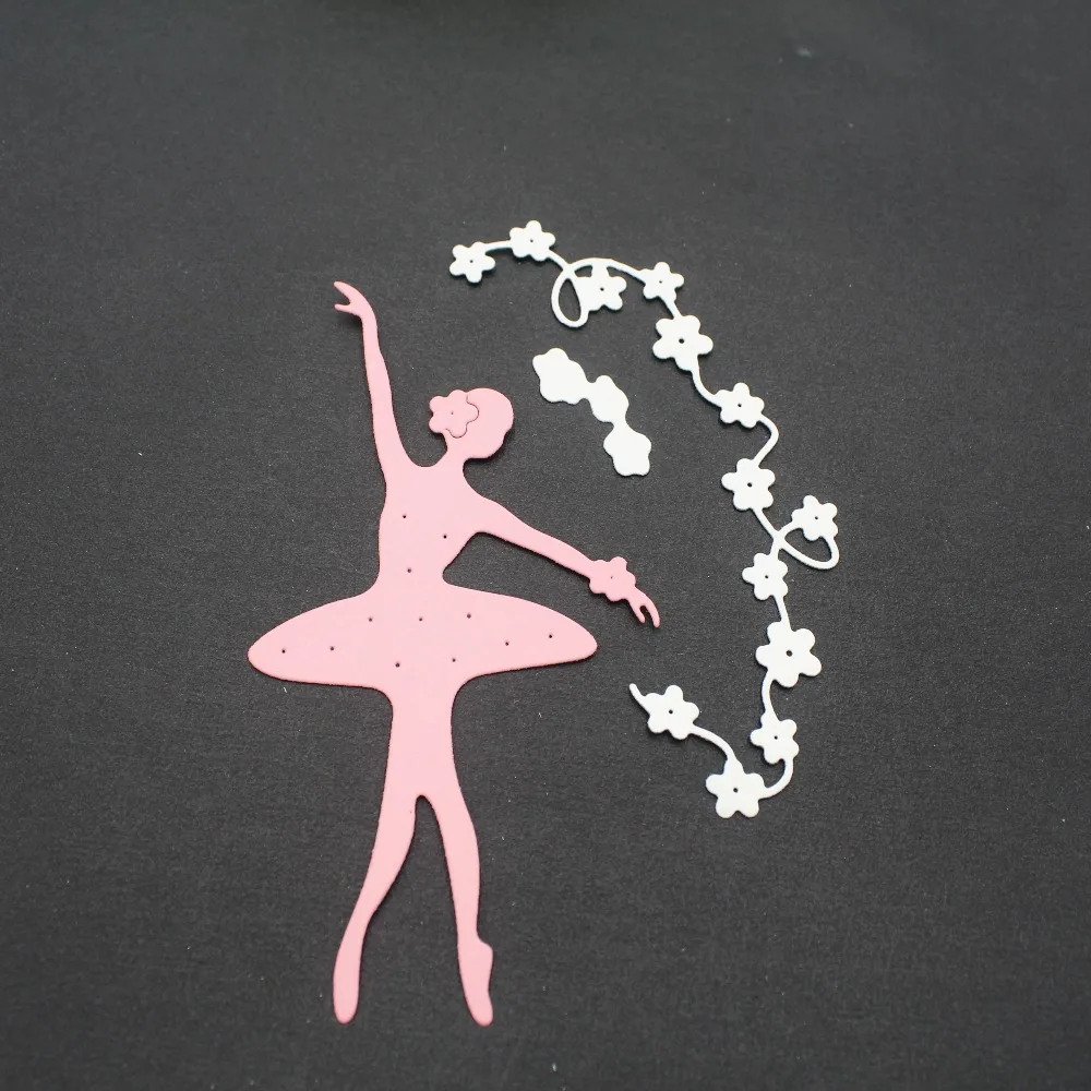 Балетные костюмы для девочек, металлические режущие штампы, танцующая леди, Металлическое Тиснение для скрапбукинга, высечка для карточка ручная работа, украшения для цветов