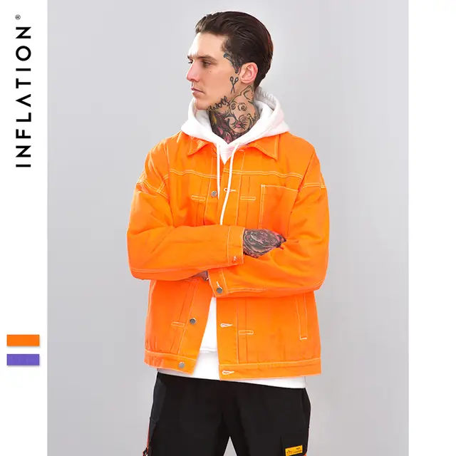 orange jean jacket mens