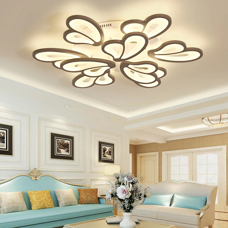 

Hot Remote dimming Brown Modern led Ceiling Lights For Living Room Bedroom Study Room Home Deco plafondlamp led Ceiling Lamp