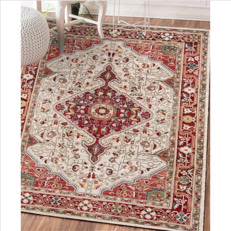 

Area Rug for Living Room Rugs for Children Rooms Vintage European Red Carpet Soft Coffee Table Area Rug Silky and Supple
