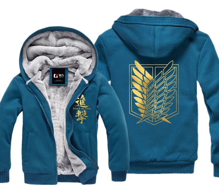 Толстовка бархатная с капюшоном и принтом атака на Титанов|attack on titan jacket|attack onattack |