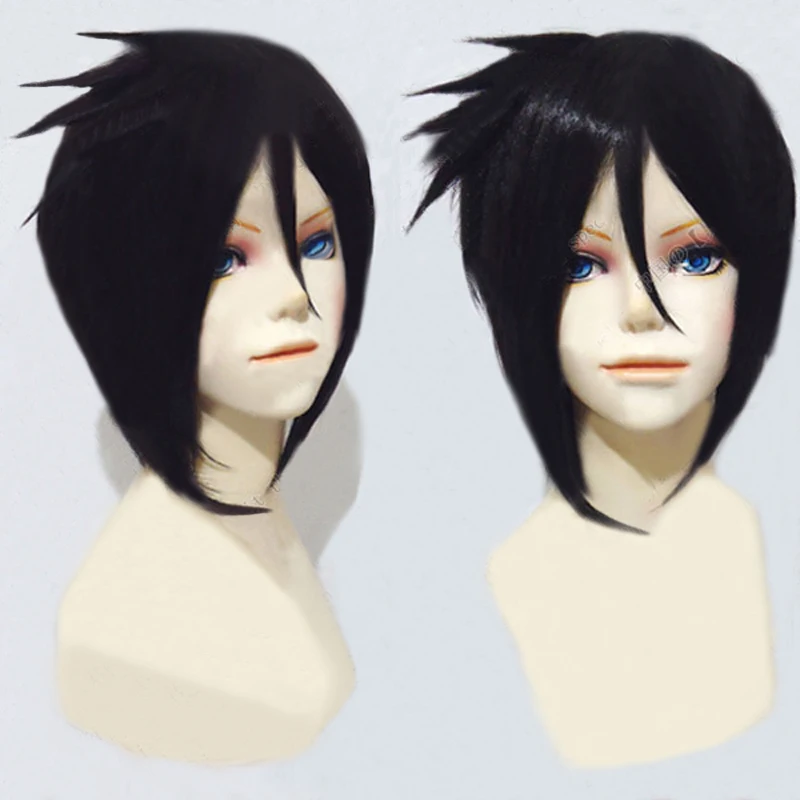 

Anime Kuroshitsuji Black Butler Sebastian Michaelis Short Black Heat Resistant Hair Cosplay Costume Wig + Free Wig Cap