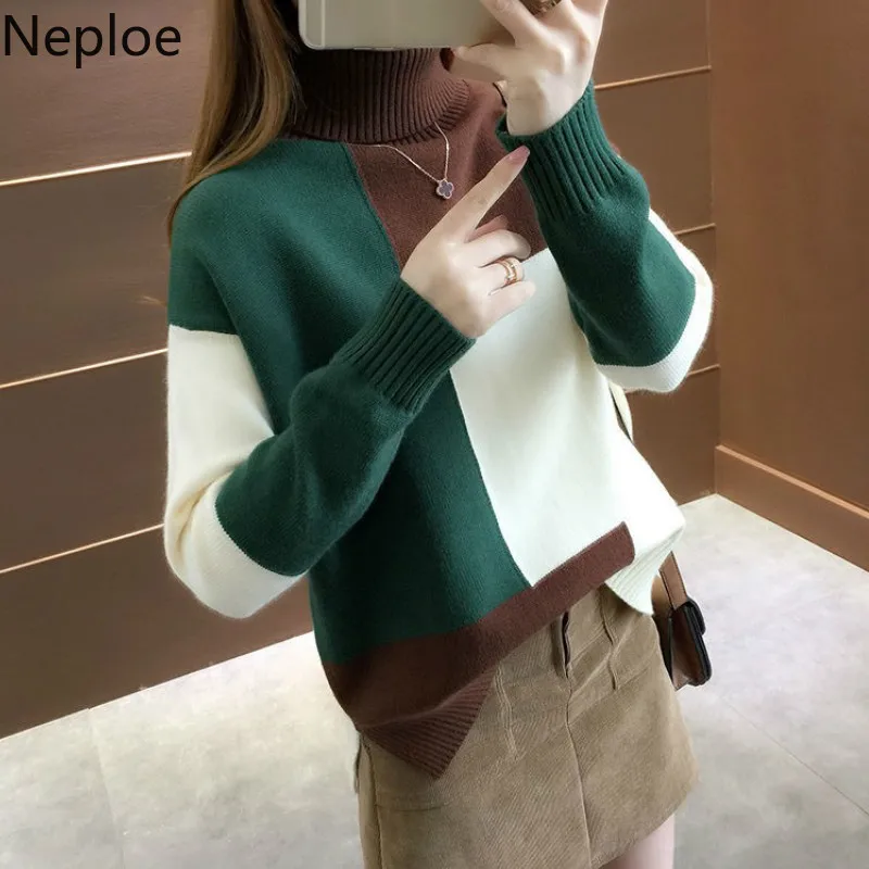 Neploe Корейский осень-зима 2021 Женский вязаный свитер с круглым вырезом