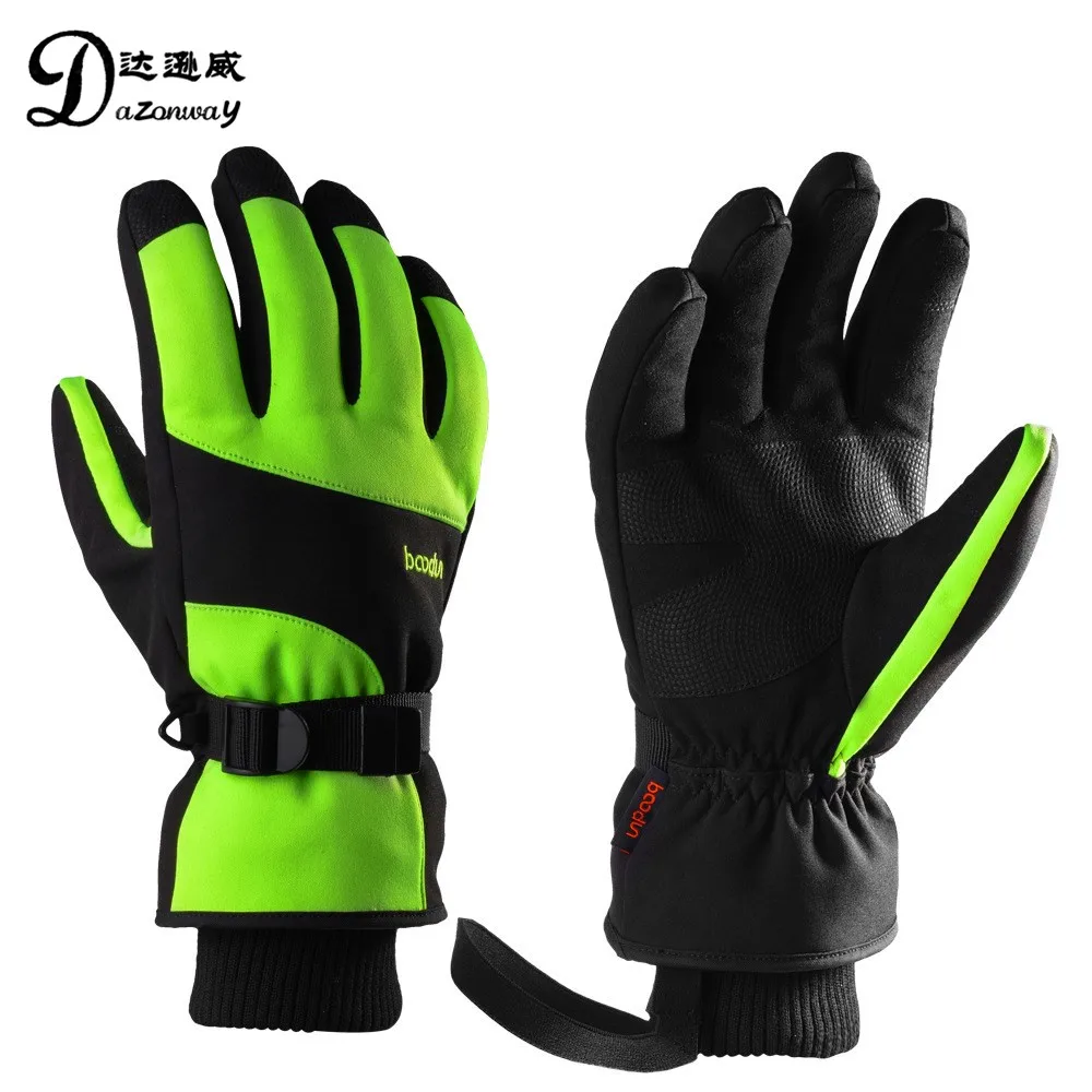 Threaded Cuffs warm velvet ski gloves Windproof waterproof men women warm skiing gloves Motorcycle MTB Bike Road Cycling Gloves