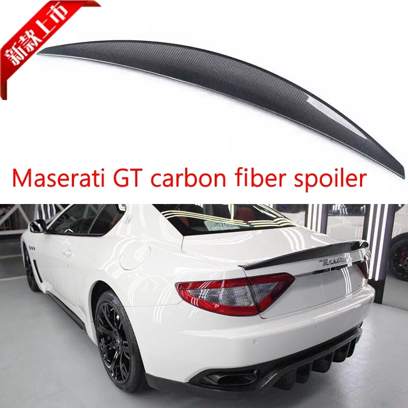 

Carbon Fiber car rear trunk boot lip spoiler wing for Maserati GranTurismo GT 2 Door flat trunk 06-11 Non Convertible