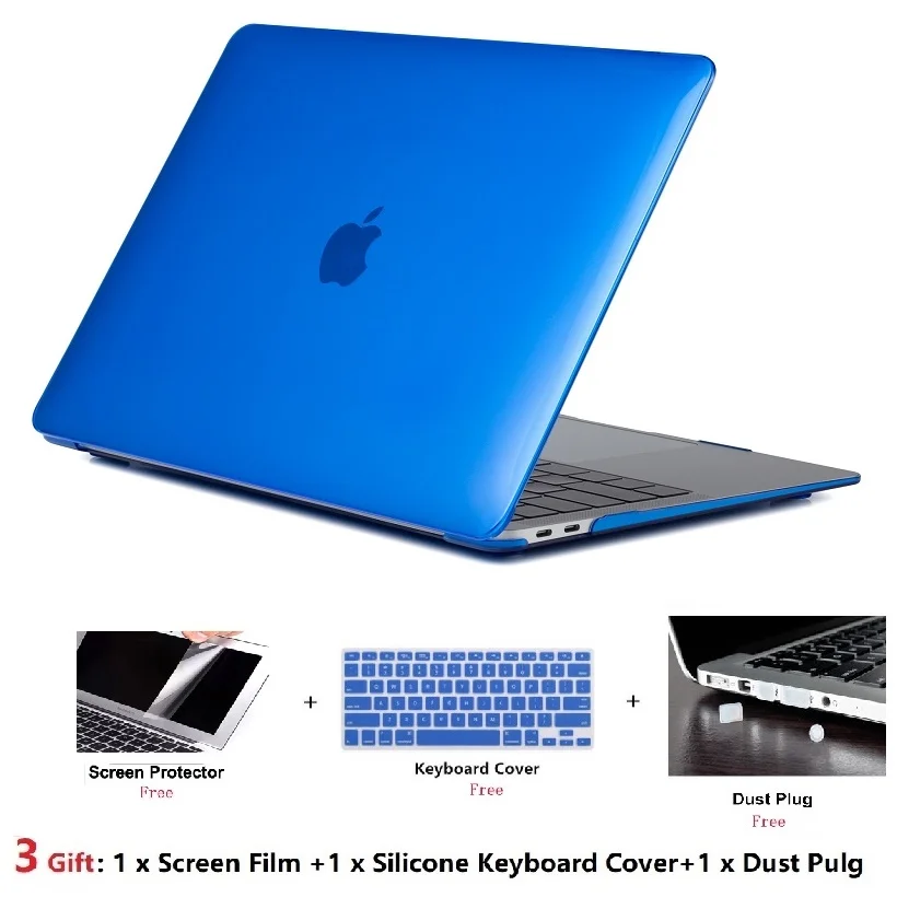 Прозрачный чехол для ноутбука + клавиатуры пленка экрана пылезащитный Apple Macbook Air
