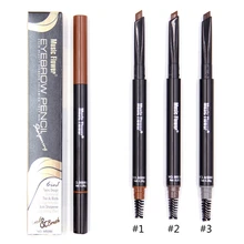 1 шт. автоматический карандаш для бровей двойная головка карандаш для бровей с щеткой для бровей водонепроницаемый инструмент для макияжа 3 цвета Maquiagem горячая распродажа