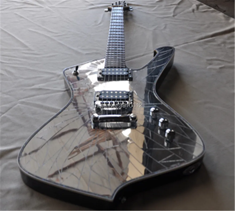 Hot Sale Custom Electric Guitar,Chrome Hardware,can be Customized,Cracked Mirror Surface Body,Choi bei serging
