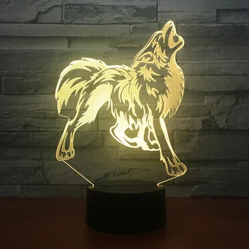 

wolf 3D 7 Color Lamp Visual Led Night Lights For Kids Touch Usb Table Lampara Lampe Baby Sleeping Nightlight