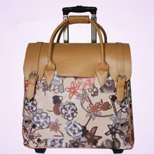 ZIRANYU Ms PU Luggage Women’s Hand Trolley case Genuine UNEQUAL PU suitcase bags Leopard Snake Satchel PU Fashion bag for girl