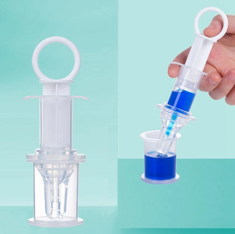 Baby Needle Medicine Dispenser With Measuring Cup PP Syringe Device Drug Feeder Newborn Infant Drug Dropper Kids Medicine Given