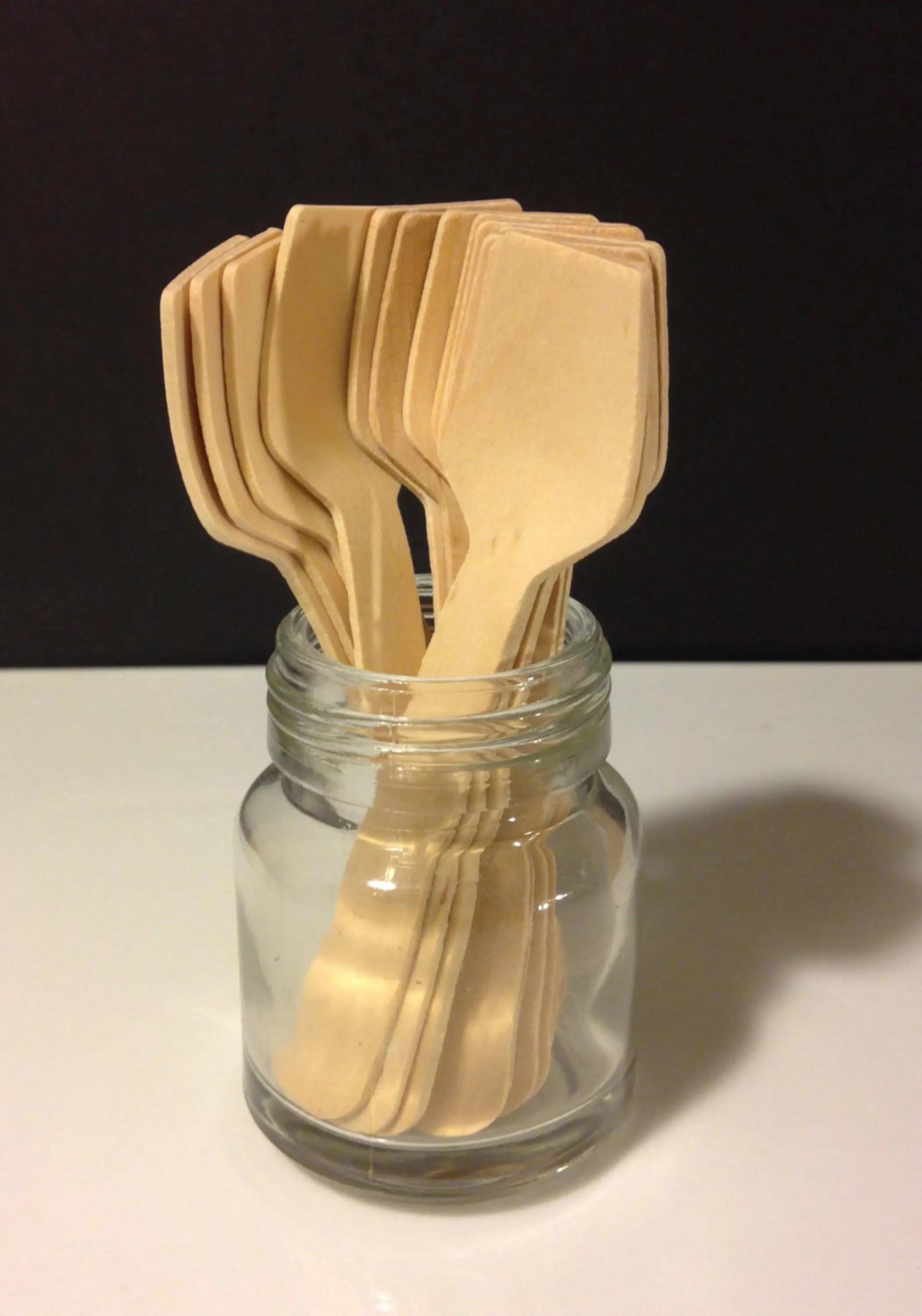 100 pieces Wooden Disposable Wedding Party Small Flat Edge Spoon