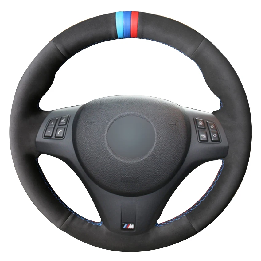 Buy Black Suede Car Steering Wheel Cover for BMW M3