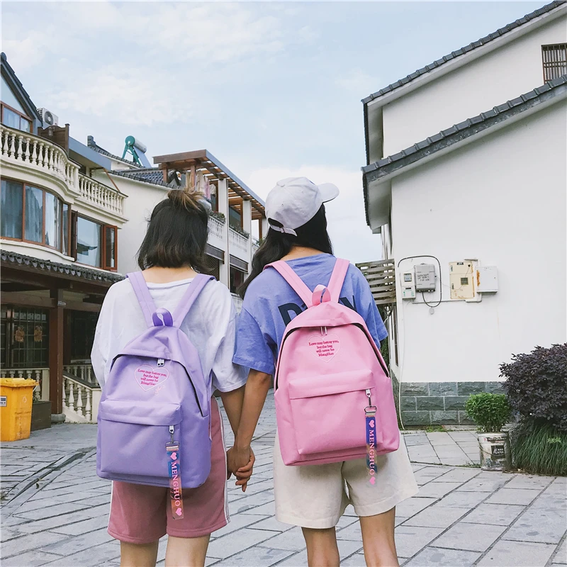 Menghuo Fashion Ribbon Backpack Women Nylon School Bags for Teenage Girls Embroidery Practical Functional Travel Female Backpack (11)
