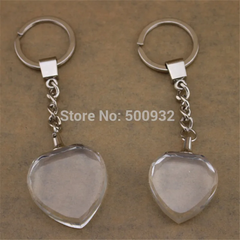 

Free shipping 31*31*11mm 2pcs/lot heart shape high quality crystal keychain