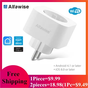 

Alfawise PE1004T Smart Plug Mini WiFi Socket EU Plug Work with Amazon Alexa Google Home Mobile APP Remote Control Energy Monitor