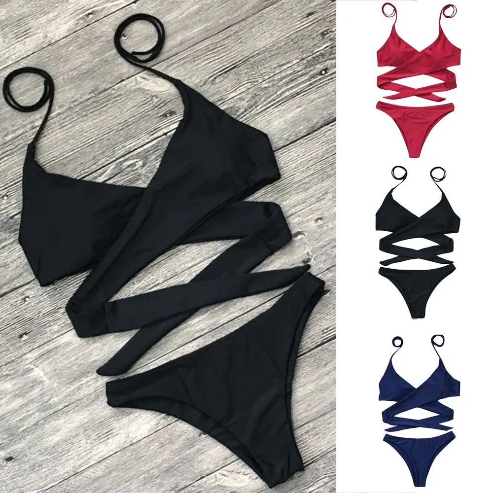 

bikini 2019 Women's Bikini Padded Push-Up Bra Bandage Swimsuit Beachwear Swimwear Bathing Swimsuit Female Swimwear women biquini