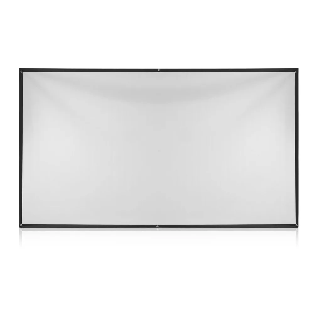 

OWLENZ 100 Inch 16:9 Projection Screen Simple Fabric Roll Up Projector Screen White&Black Curtain For Business Meeting