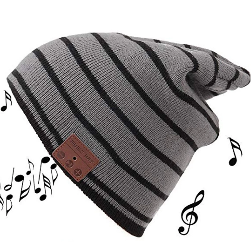 

With Mic Wireless Running Winter Beanie Music Headset 2 In 1 Knitted Hat Speaker Bluetooth Earphone Stereo