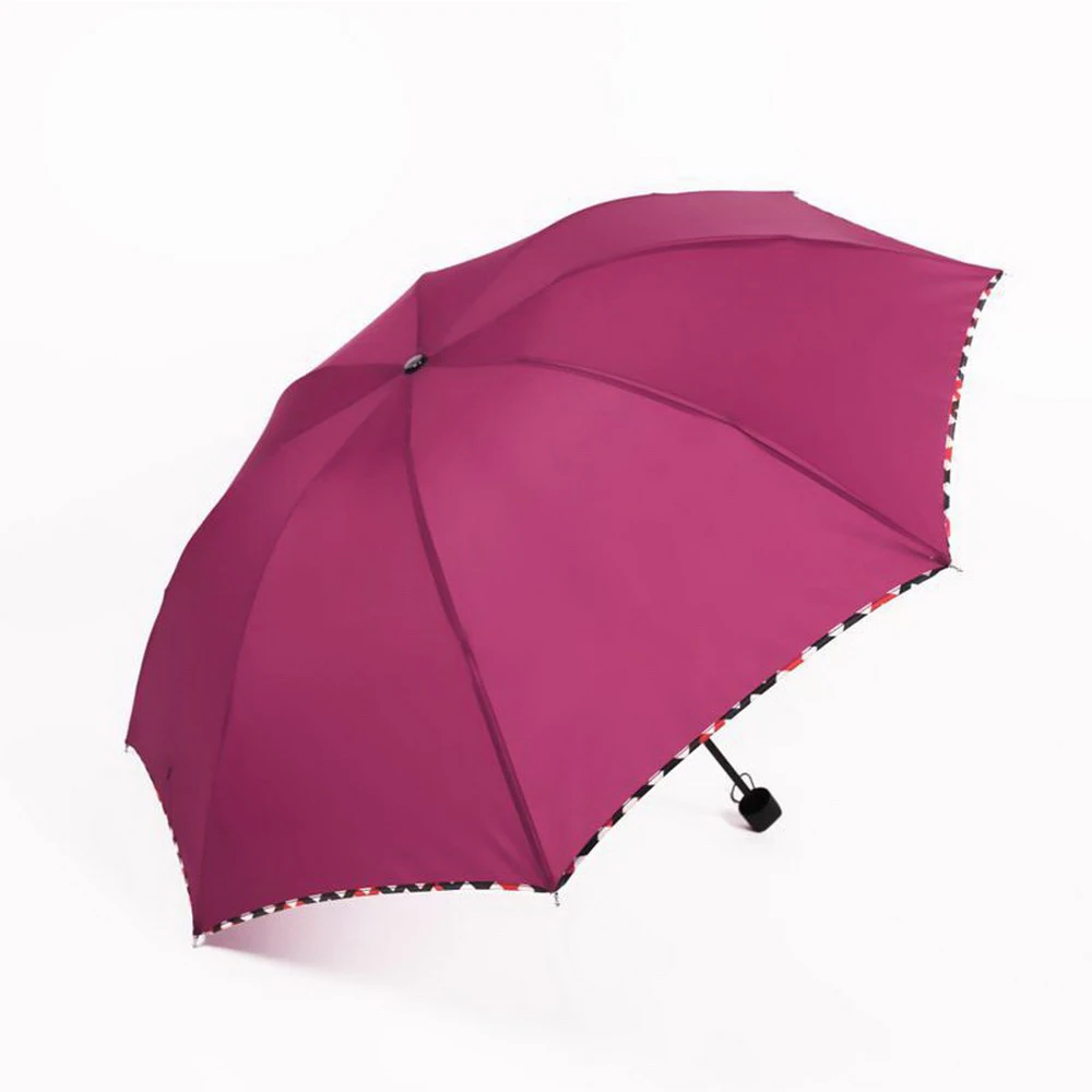 NEW HOTSunny Umbrella 8 Clash Reinforced Lattice Package Edge Three Fold Business Affairs Can JJ-YS52free shipping | Дом и сад