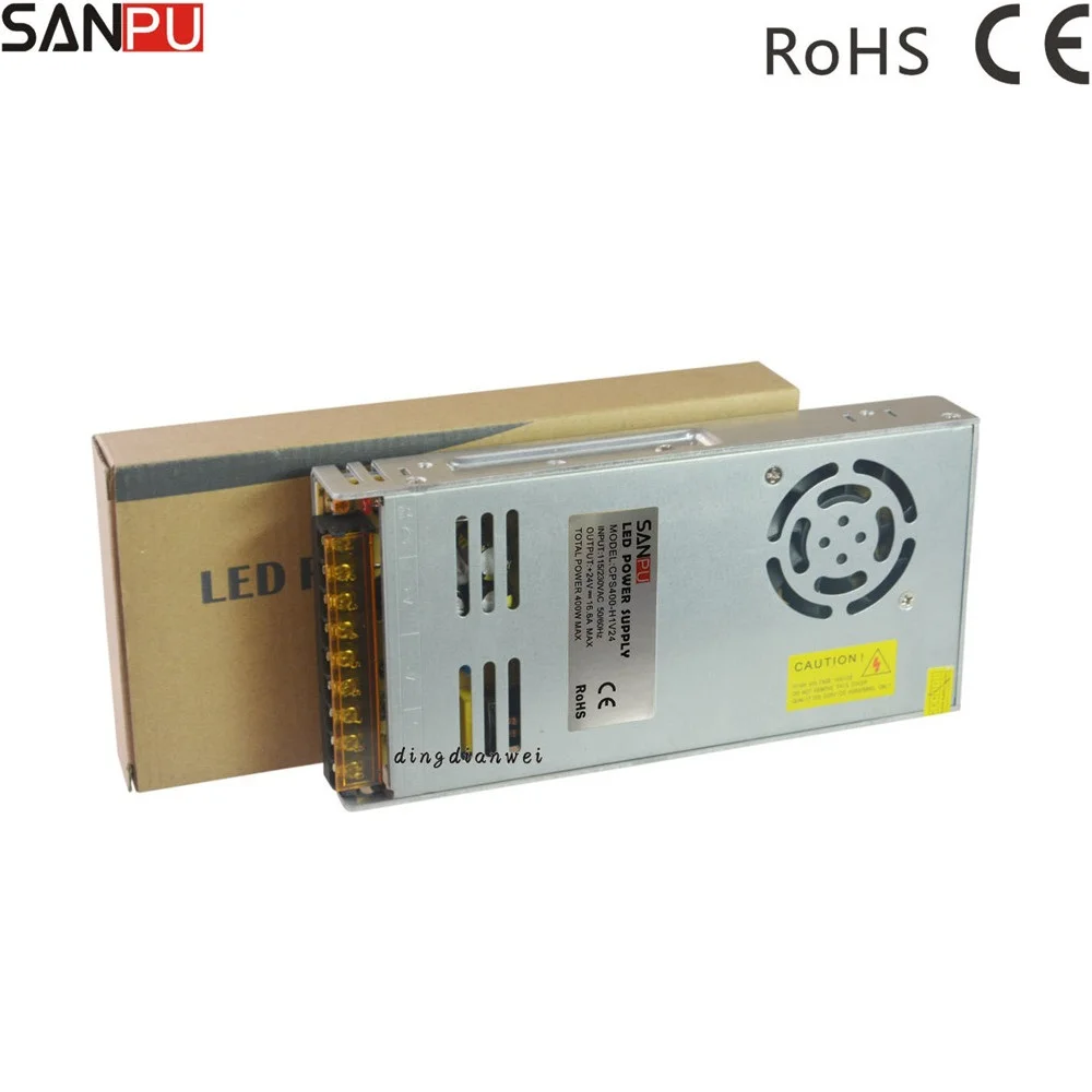 

IWHD Aluminum LED Power Supply 24V 400W 16.6A Electronic Lighting Transformers LED Driver Adapter 220V To 24V