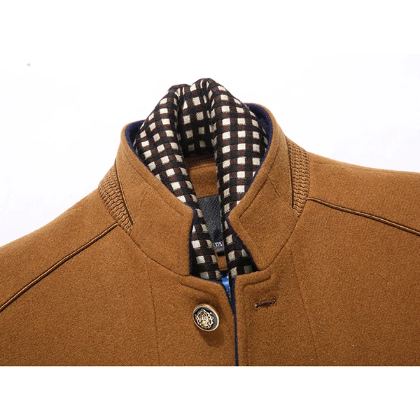 Winter Casual Coat Scarf Detachable Stylish Woolen Overcoat