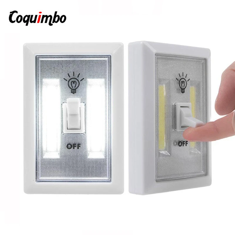 2 Stuck Wand Leuchte Led Schalter Kabellos Batterie Betrieb Wand