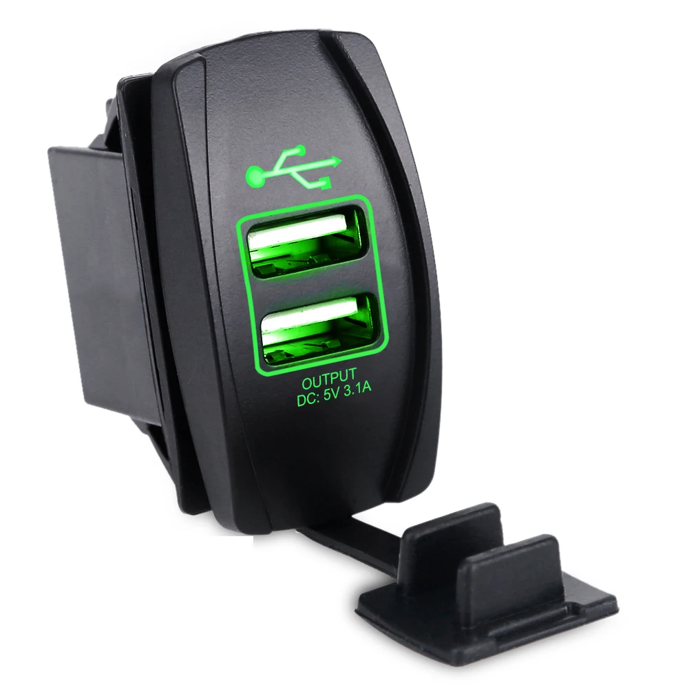 Адаптер питания с двумя USB разъемами 12 24 В 3 1 А для автомобильного мотоцикла