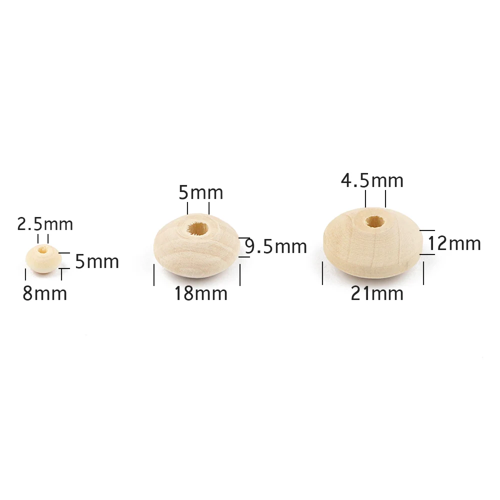 WLYeeS-친환경 라운드 UFO 나무 스페이서 비즈 8-21mm 나무 느슨한 구슬 DIY 여성 남성 쥬얼리 팔찌 목걸이 만들기, 쥬얼리 만들기