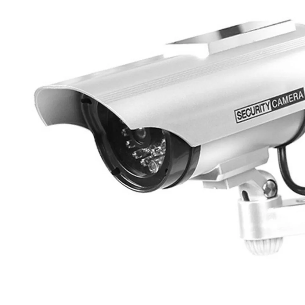 YZ-3302, на солнечной энергии, манекен, CCTV, безопасность, наблюдение, водонепроницаемая, поддельная камера, мигающий красный светодиодный светильник, видео, противоугонная камера