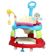The infant child baby walkers rollover prevention multi-function music toy car