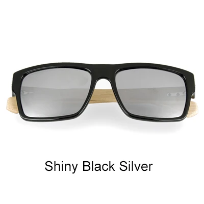 Ralferty, Ретро стиль, черные, ручной работы, бамбуковые, деревянные солнцезащитные очки, мужские, квадратные, солнцезащитные очки для мужчин, UV400, уличные очки, lunetes Oculo - Цвет линз: Shiny Black Silver