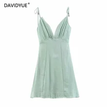 Сексуальное повседневное короткое зеленое платье без рукавов с открытой спиной и бантом, Пляжное мини Винтажное льняное летнее платье vestidos mujer