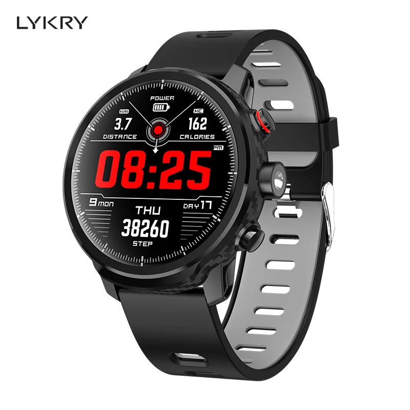 

LYKRY L5 Smart Watch Men IP68 Waterproof Standby 100 Days Multiple Sports Mode Heart Rate Monitoring Weather Forecast Smartwatch