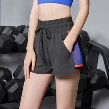 VANSYDICAL спортивные беговые шорты женские 2 в 1 Фитнес тренировочные шорты Эластичная талия тренировки акциза спортивная одежда с карманами