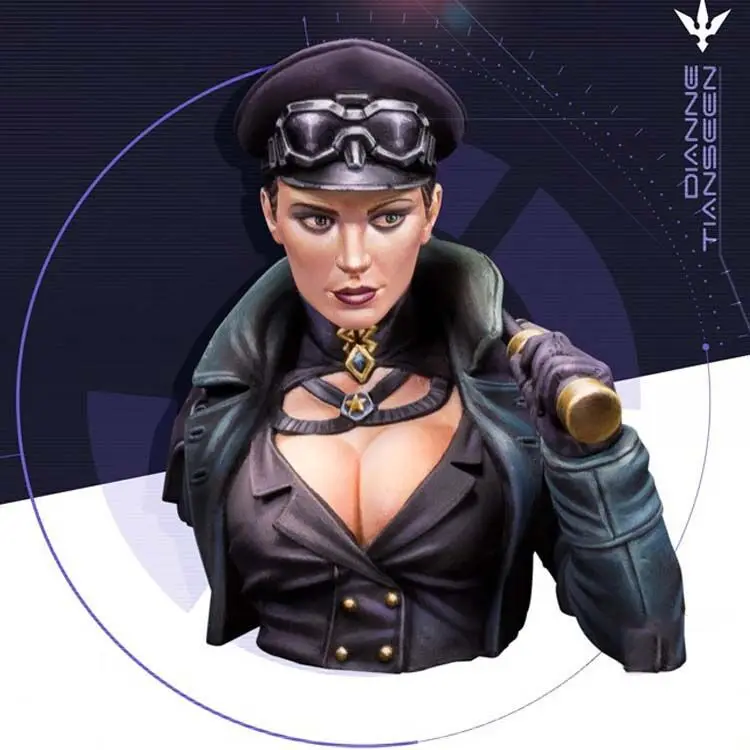 

1/12 Resin Model Building Kit Bust Female officer