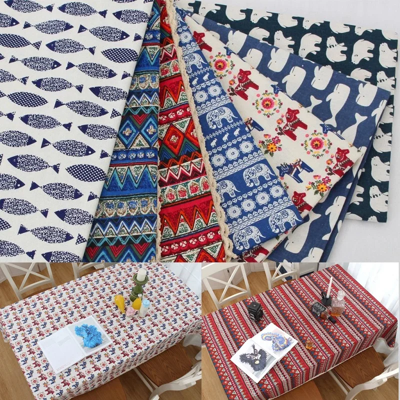 Cloth Cotton and Linen Cloth Southeast Bohemian Pastoral Literary Table Cloth Round Tea Tablecloth for Party