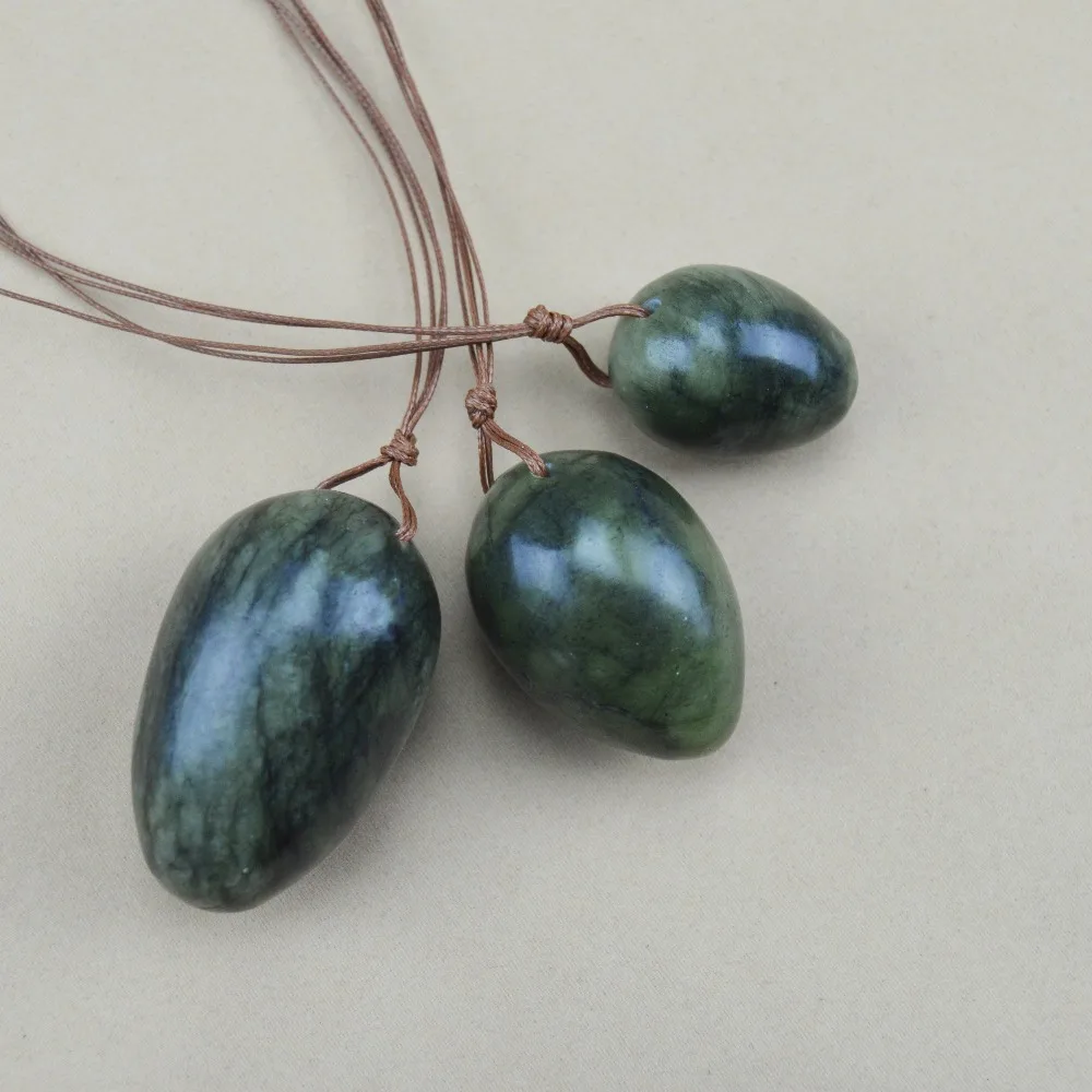 1 Set natural jade egg with brown string for kegel exercise pelvic floor muscles vaginal exercise yoni egg ben wa ball 1 Set natural jade egg with brown string for kegel exercise pelvic floor muscles vaginal exercise yoni egg ben wa ball