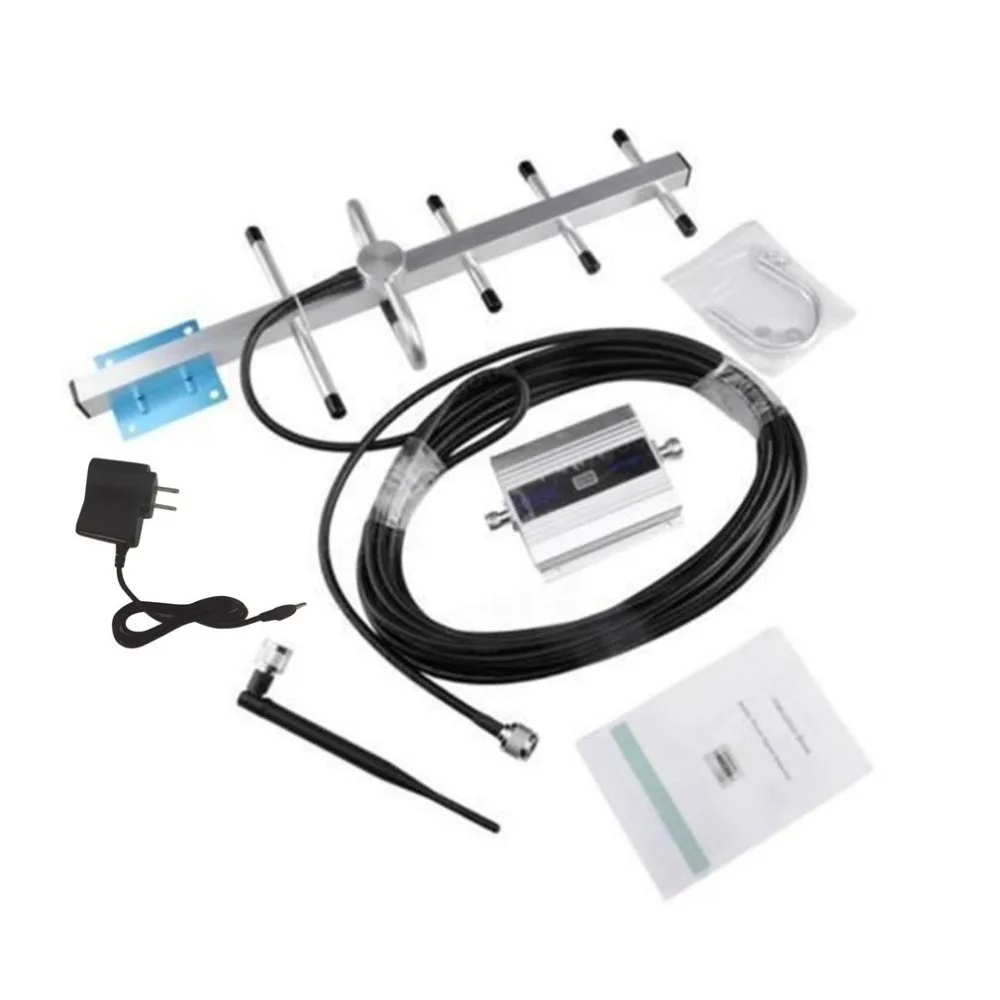 

GSM 900MHz Cell Phone Signal Amplifier Booster with Dual Aerials Portable LCD Display High Grain Signal Repeater Kit