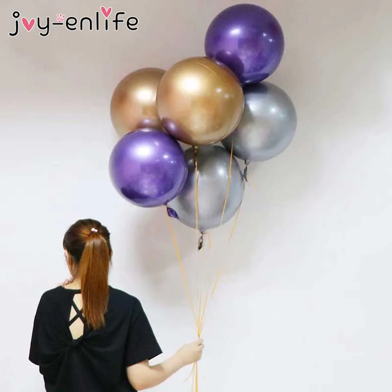 Joy-enlife 10 шт. Свадебные украшения 18 дюймов металлический БОБО воздушный шар золотой круглый пузырь воздушный шар День рождения Гелиевый шар поставки