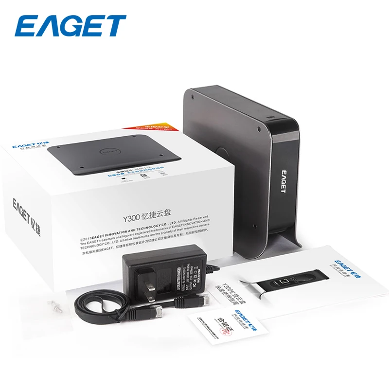 EAGET 3.inch 1-BAY Smart Network Cloud Storage Mobile Hard Disk Box SATA USB3.0 Encryption Private Cloud Disk Network hard Y300
