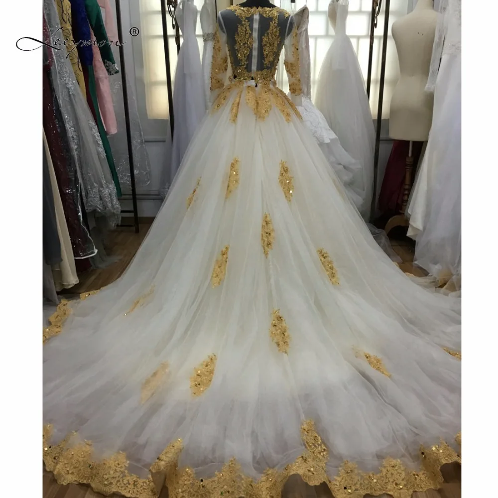 Роскошное мусульманское бальное платье Leeymon Rhinstone свадебное из двух частей белое