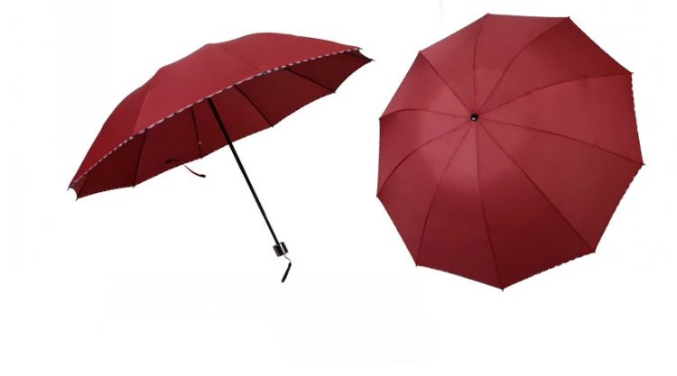 2019 New Fully-automatic Three Folding Male Commercial Compact Large Strong Frame Windproof 10Ribs Gentle Black Umbrellas (18)
