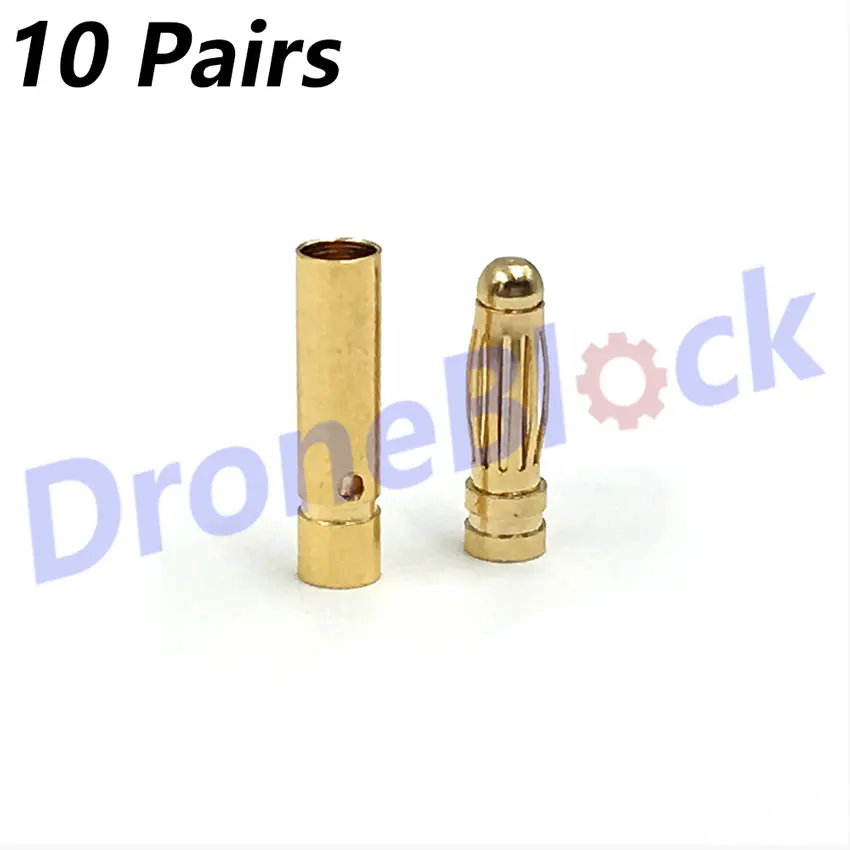 

20 Pcs 3mm Gold Plated Bullet Banana Connector Plug for ESC Motor RC Quadcopter Battery multicopter