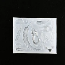 1 = 14 шт прозрачные силиконовые формы для украшения шармы, кулон в виде пера смолы Силиконовые формы ручной инструмент формы для эпоксидной смолы